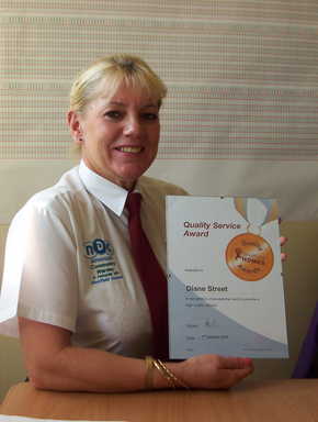 Diane Street displays her Sheffield Homes Award