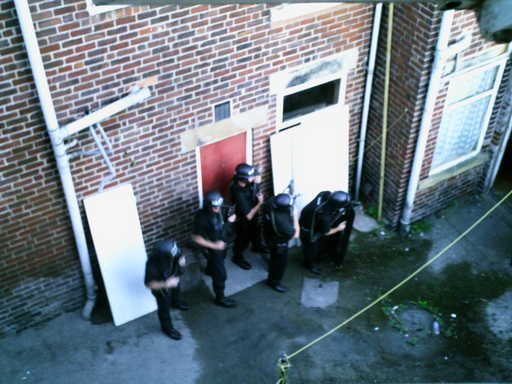 Armed police lie in wait