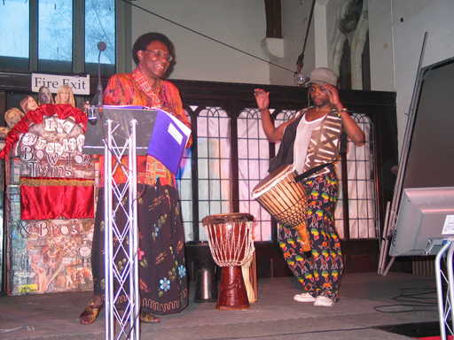 Carmen Franklin and drummer
