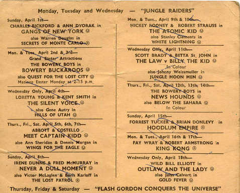 Victory Picture Palace programme