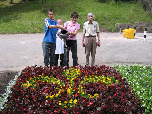 ‘fleur de lys’ flower bed