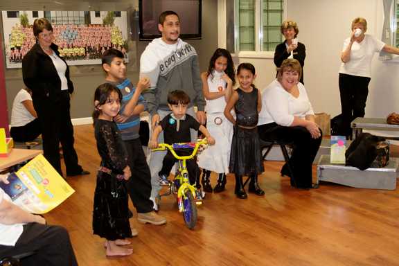 One of the raffle winners enjoying his prize