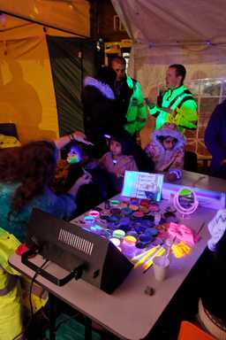 Face-painter Charley at work