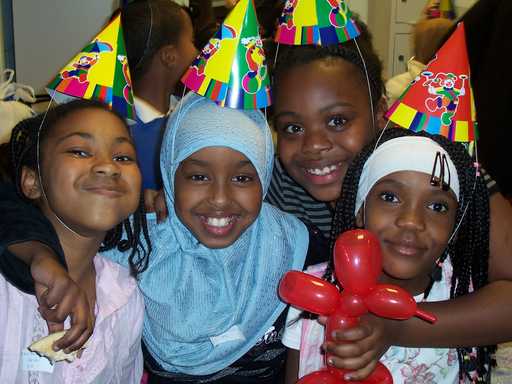 Kids in party hats