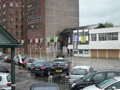 Savile Street under fast moving water, 6:55pm.