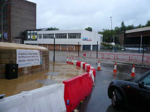 The flood coursing down Savile Street, 8:05pm.