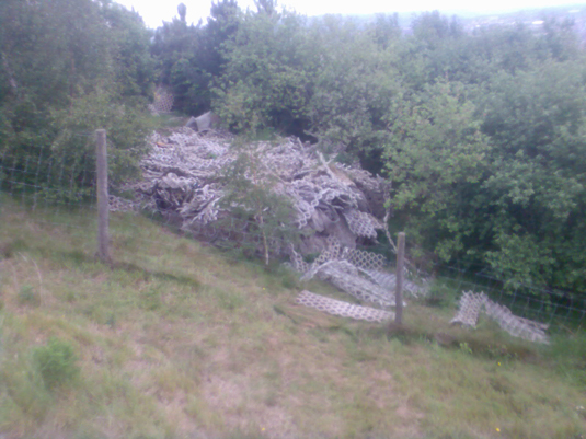 Nylon matting inside Ski Village fence