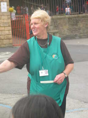 Mrs Keen saying goodbye