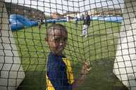 Abdimajid plays football
