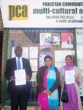 Local residents celebrate passing the Life in the UK test