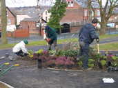 At work in Devon Gardens