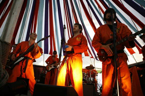 Bison band performing.
