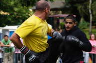 Kung Fu fighters practising.