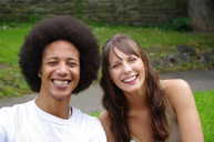 Happy couple posing.