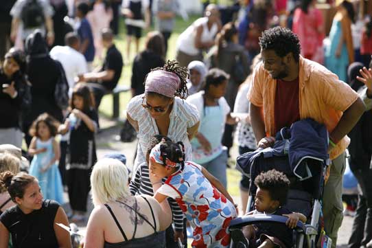 Family at the festival