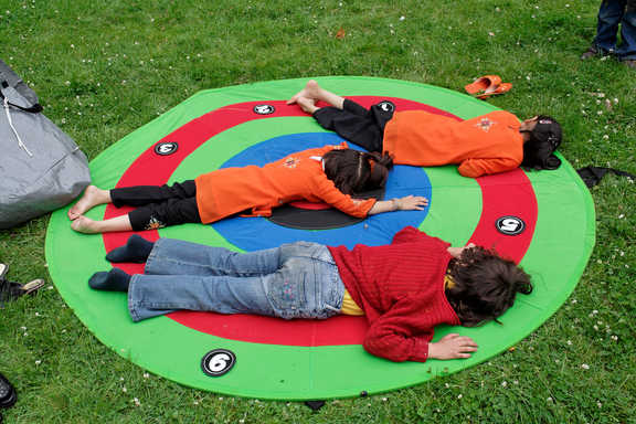 Children enjoying games.