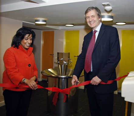 Jonathan Crossley-Holland cutting the ribbon
