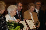 Anne Murdoch and Flo Gill show off their certificates