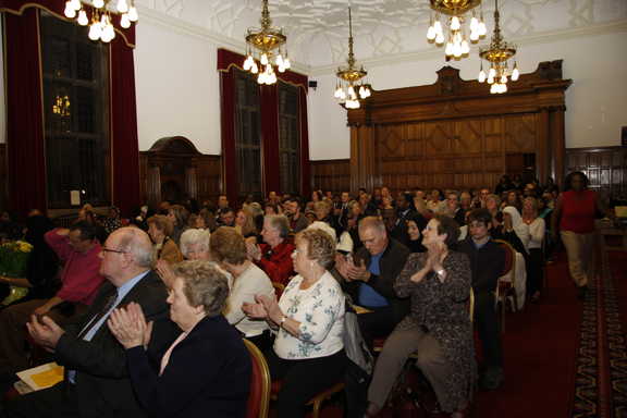 The audience show their appreciation