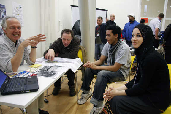 Chris Birks with some delegates