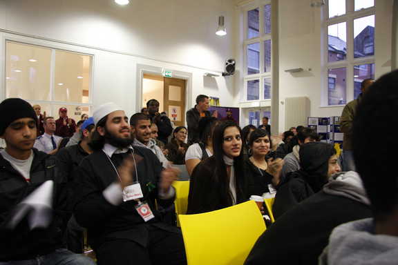 Delegates at the packed Vestry Hall