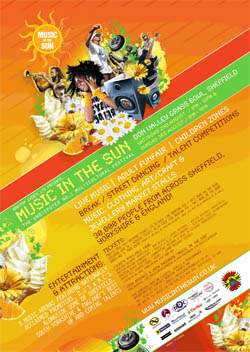 click here to see the full size flyer for Music In The Sun 2008