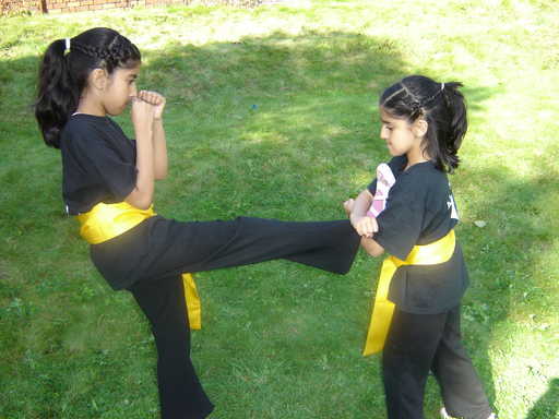 Students practising.