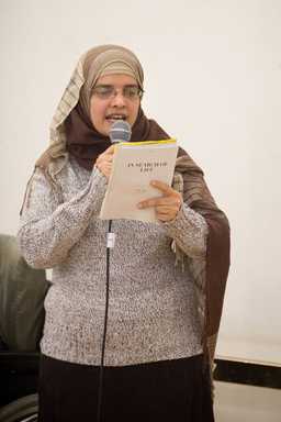 Speaker addresses the meeting