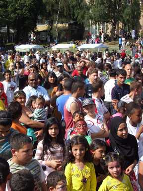 Happy crowd at the main stage
