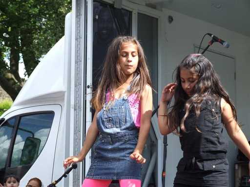 Youngsters perform on stage