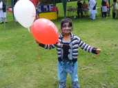 Rabbit girl and balloons