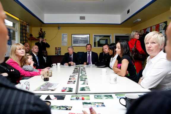 Alan Johnson, Home Secretary, and David Blunkett meeting with parents from PITS
