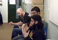 Zia and Farhan speak to an Ecclesfield class