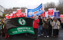 Community members out in numbers for Gaza demo.