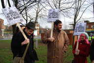 Good humoured demonstrators.