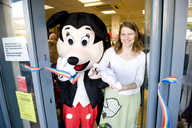 "Mickey Mouse" and Lynn Snow, member of "Rainbow's End"