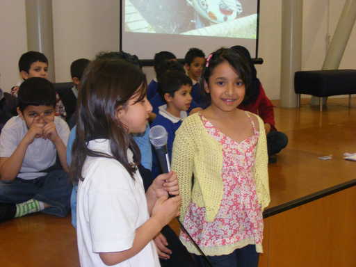 Youngsters enjoy the award celebration.