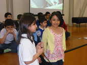 Youngsters enjoy the award celebration.