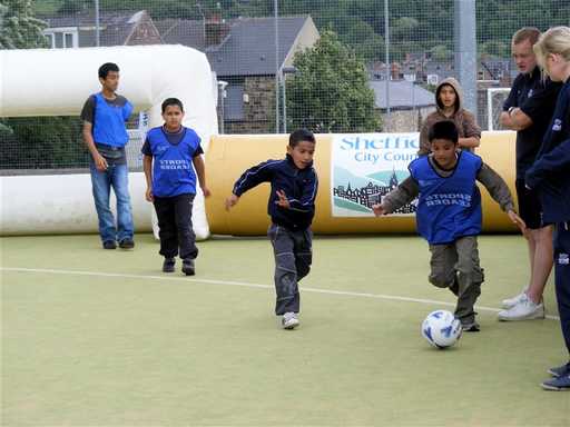 Children playing football