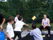 Mr Carter faces the wet sponge.