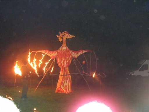 Firebird bursting into flame