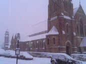 Jamia Majid Ghusia minaret and Trinity Methodist Church