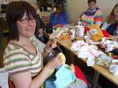 The Knit natter group enjoy some refreshments 