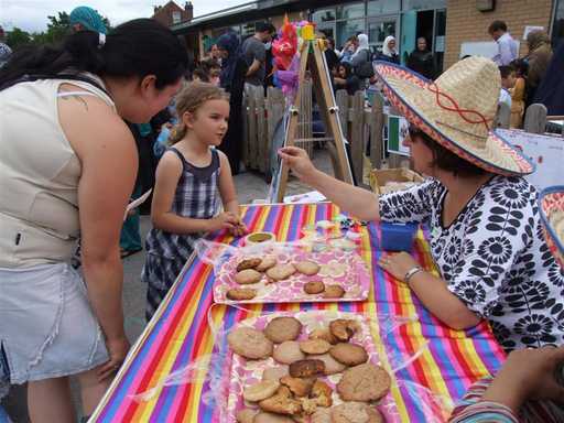 Residents enjoy the world fayre