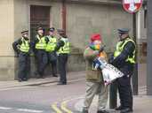 Police at Lib Dem protest