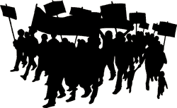 People on the march.