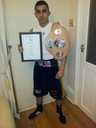 Waleed Din with his boxing prize belt