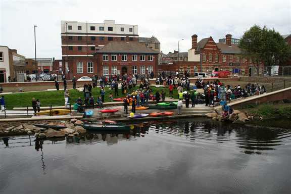 The River Don raft race.