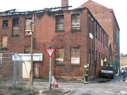 The roof was completely destroyed by fire