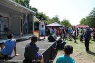 The Stage with MC Nige and spectators